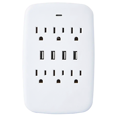 LA055F Powerful 6-Outlet Wall Surge ProtectorWith 4 USB Ports | 1000 Joules, ETL Certified | Ideal For Home, School, Office