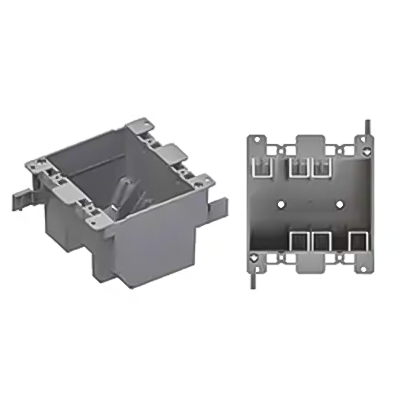 P007 American 25 Cu.In. Two-Gang Old Work Switch/Outlet Box With Mounting Ears And Swing Clamps 2- 3/4