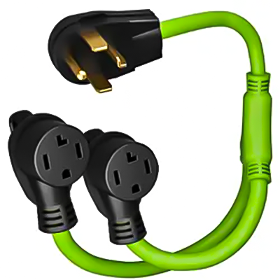LA074Y 4-Prong 2.2 FT NEMA 14-30P to (2) NEMA 14-30R 30 Amp Y Splitter Adapter Cord for Multiple Outlet Dryer Outlet and EV Charger