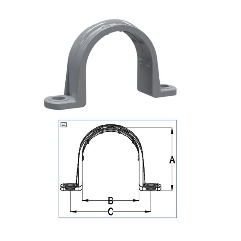BPF001A/B/C/D/E/F/G/H Pipe Straps PVC 2 Hole